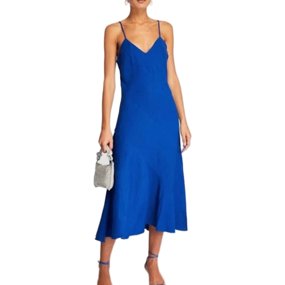 New Cult Gaia Veda Midi Dress Persian Blue Size Various